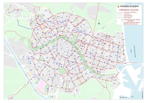 mapa carril bici valencia|Guía ciclista